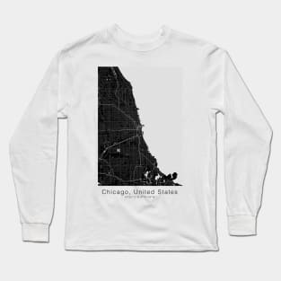 chicago maps poster Long Sleeve T-Shirt